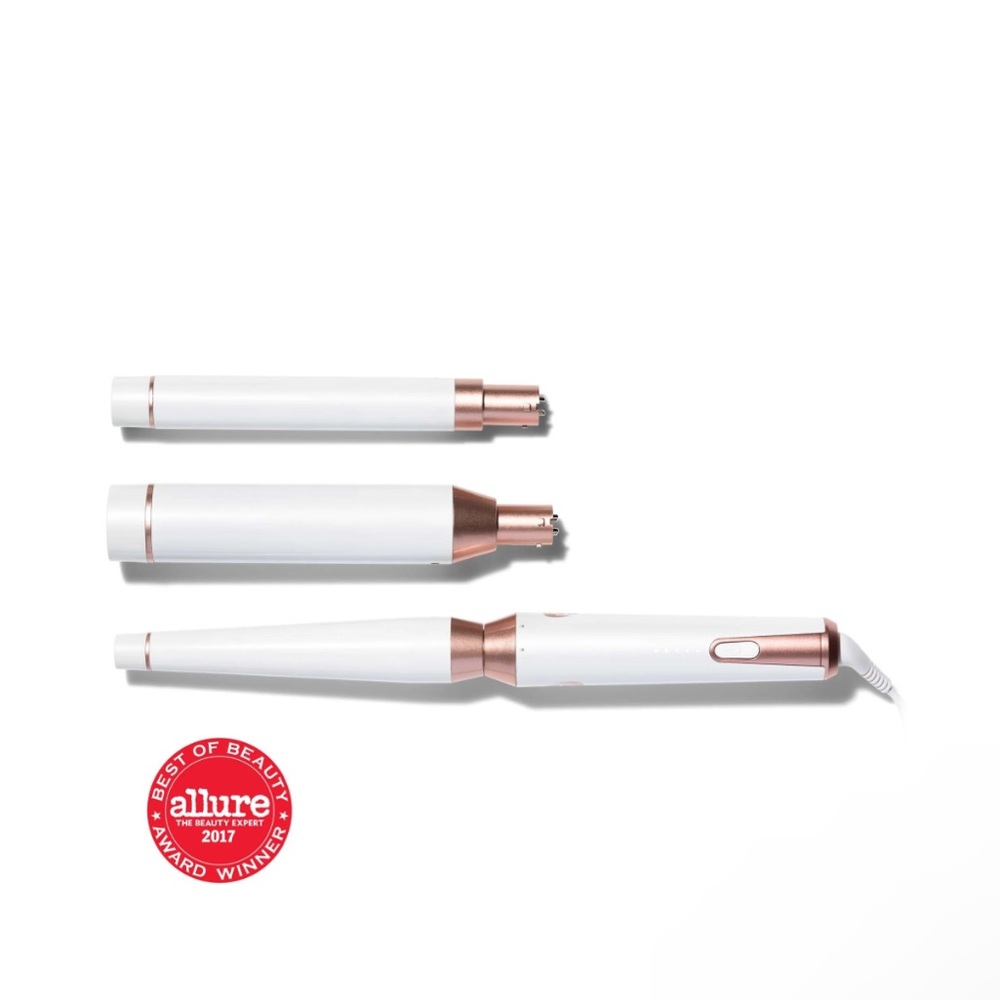 NWT T3 whirl trio curling wand with 3 attachments
